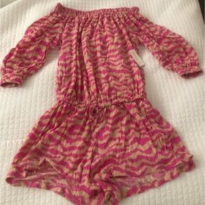 NWT JUNIORS RAISINS WEST COAST off the shoulder romper cover up . Size small